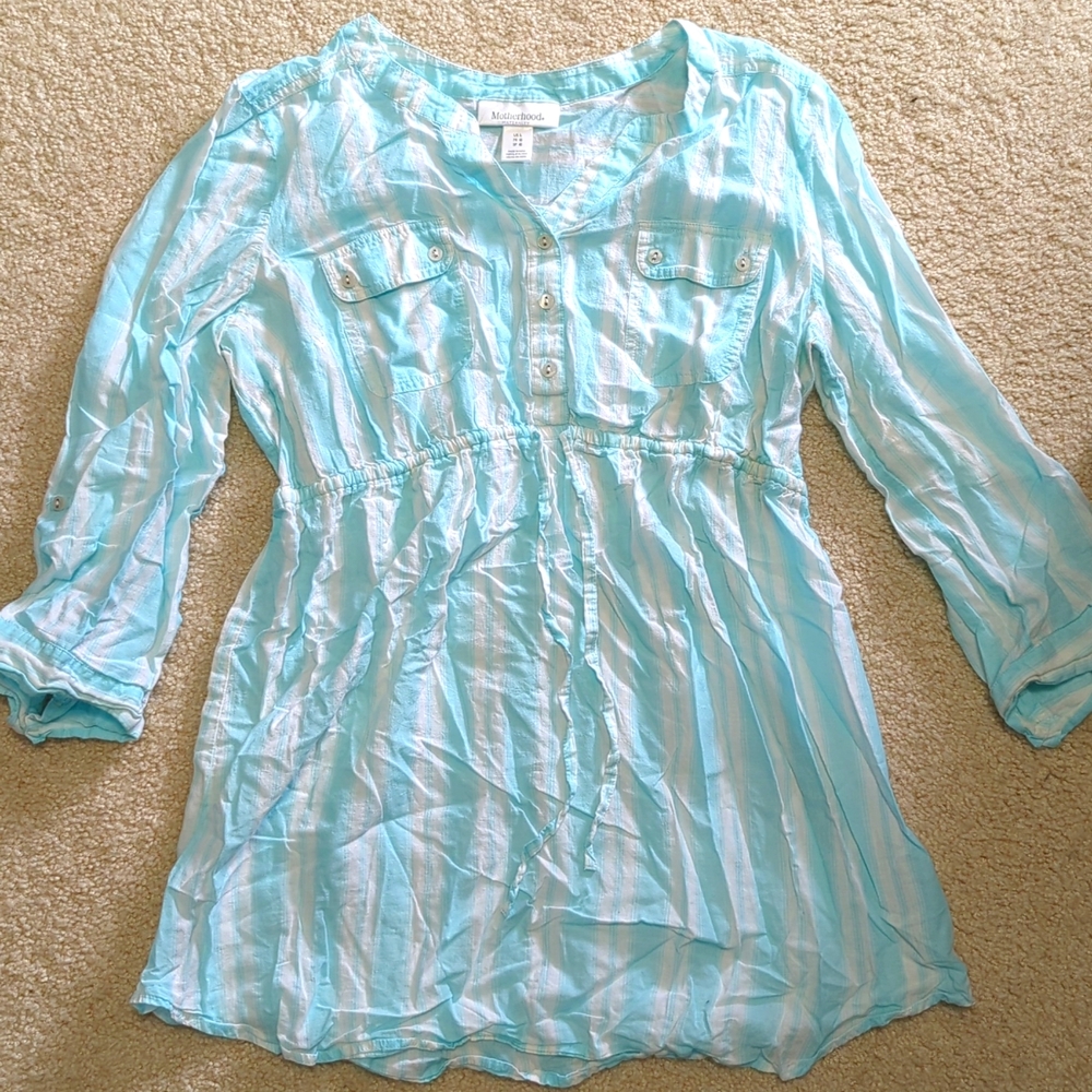 Striped maternity blouse size large
